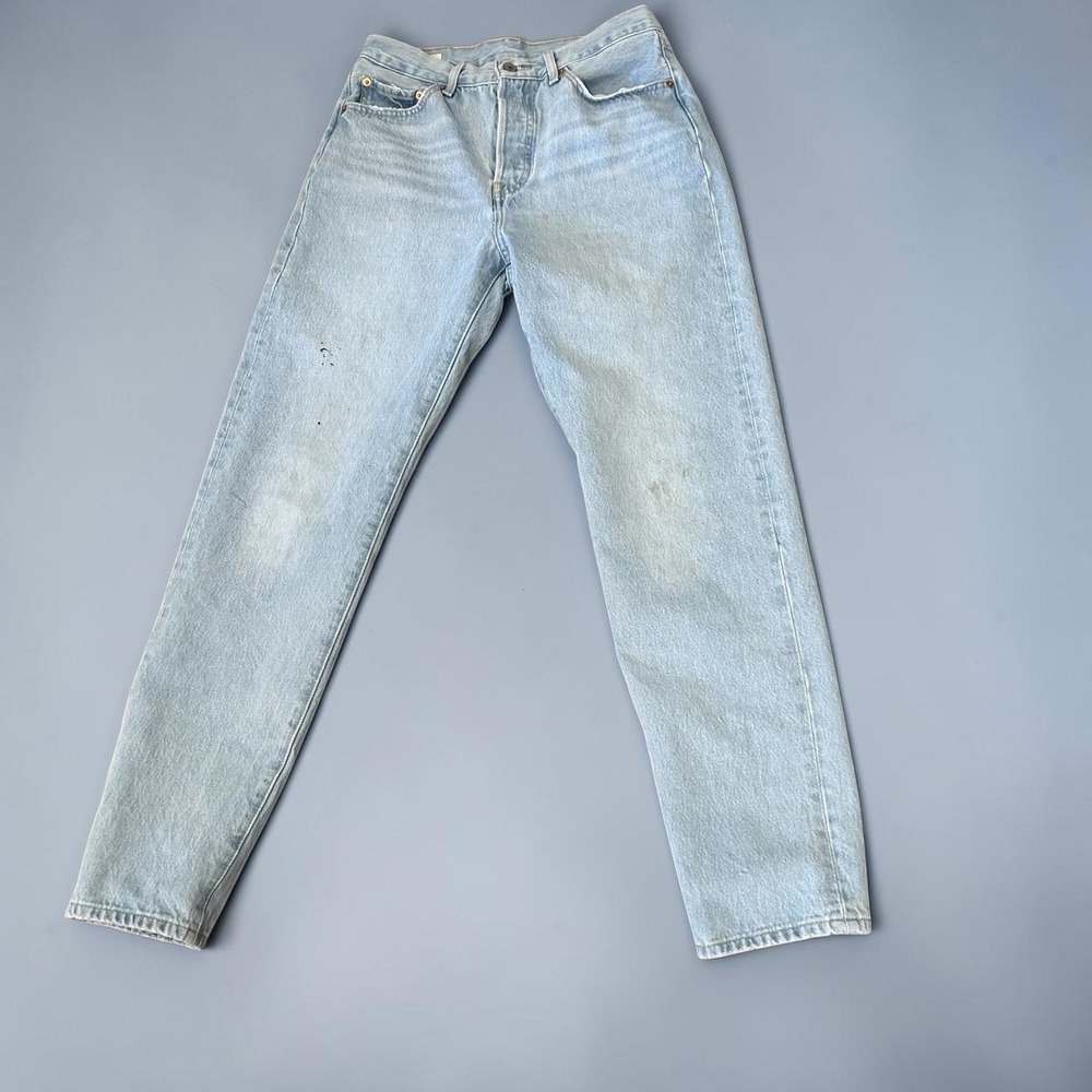 Levis 501 81 Womens High Rise Straight Leg Light Blue Denim Jeans Size 28 x 31